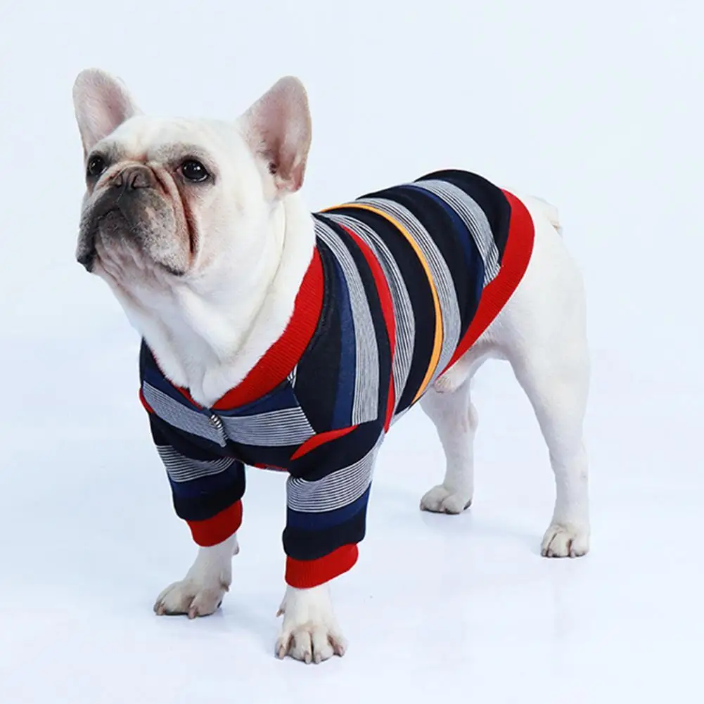 

Рождественская Милая Одежда для собак с красочными полосками и круглым вырезом