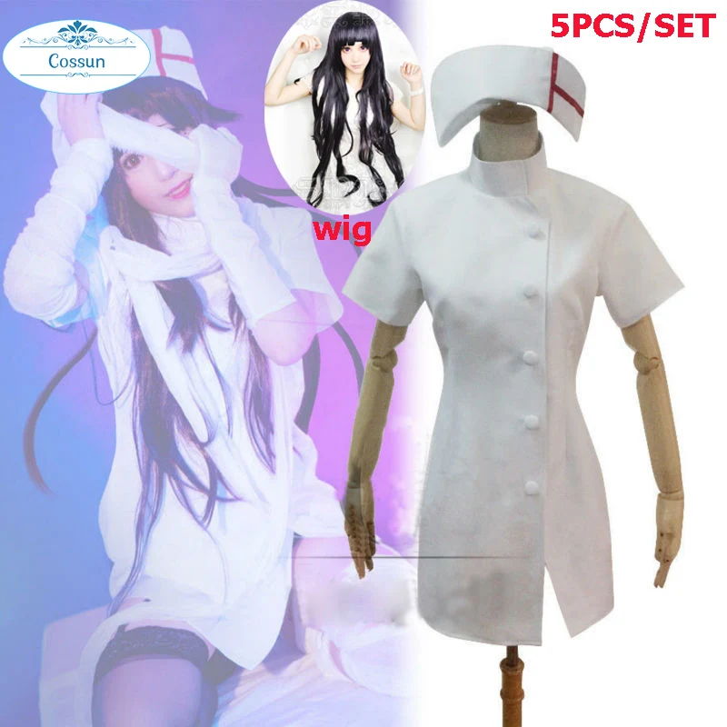Danganronpa 3 сторона: отчаяние Mikan Tsumiki сексуальный белый костюм медсестры для Косплей