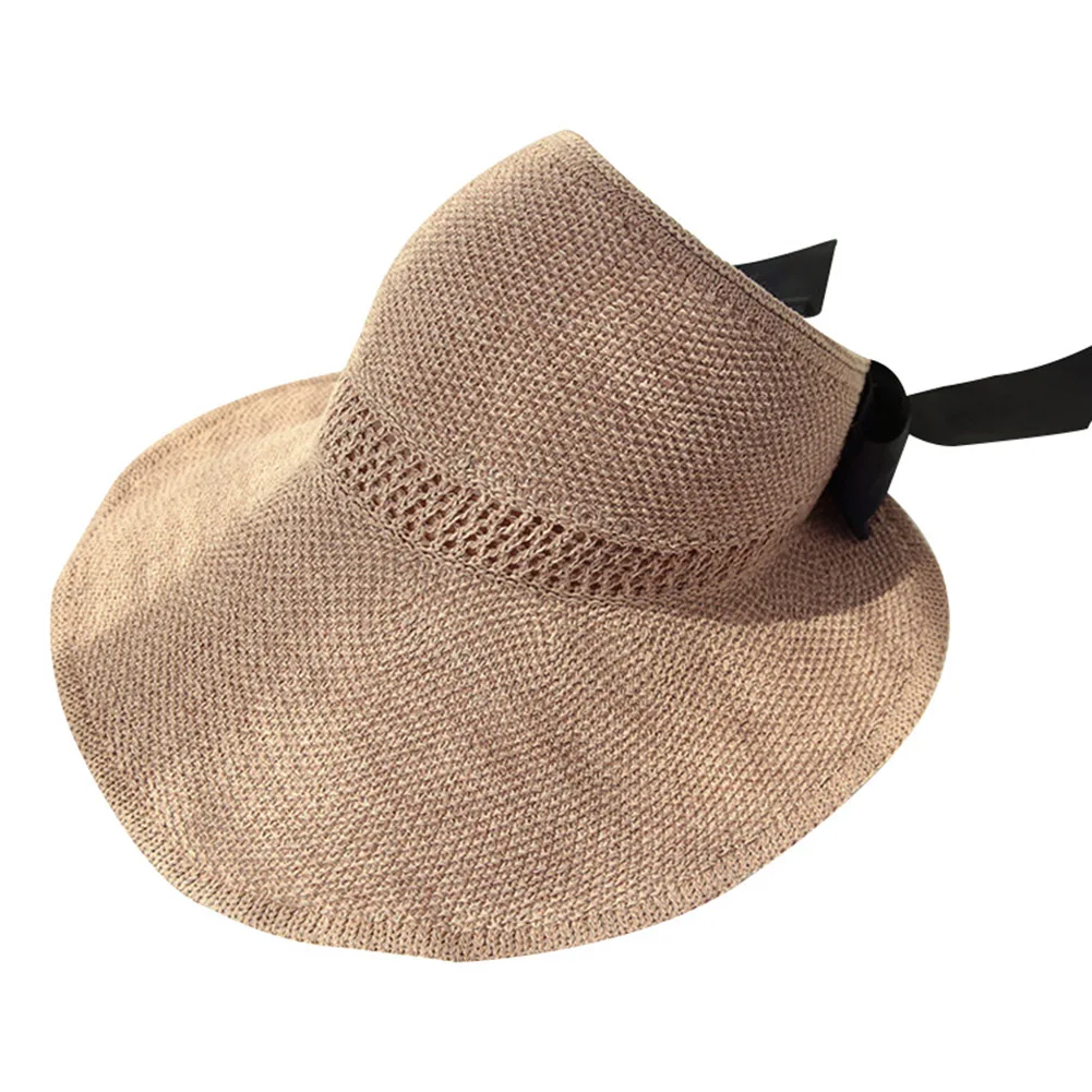 Новая женская летняя соломенная шляпа без головы складная пляжная с широкими