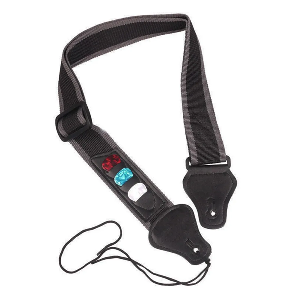 

Adjustable Guitar Strap Belt + 3 Picks 32.3in-51.2in Adjustable For Folk Electric Acoustic Classical Guitar Bass Accessories