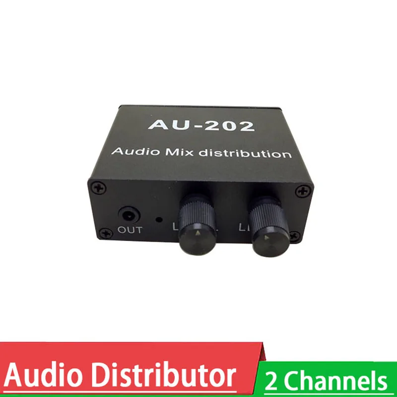 

2 Way input Output Stereo Audio Mixer Sound Source Distributor Volume Control For Headphone Amplifier NJM4580 NJM4556A OP AMP