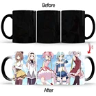 Кружка с изменением цвета для творчества, керамическая кружка, раскрывающая тепло кофейная чашка, кружка для завтрака, милая мультяшная кружка для девушек, подарок