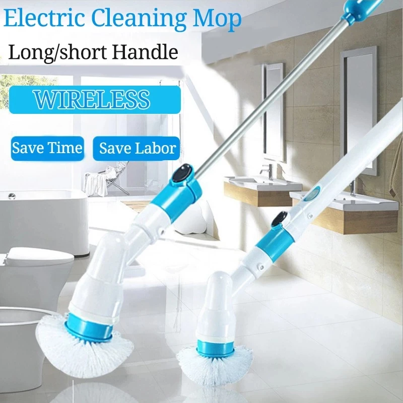 

Электрическая турбо-щетка для чистки, набор инструментов для уборки в ванной и кухне, регулируемый вращающийся скребок с удлинительной руч...