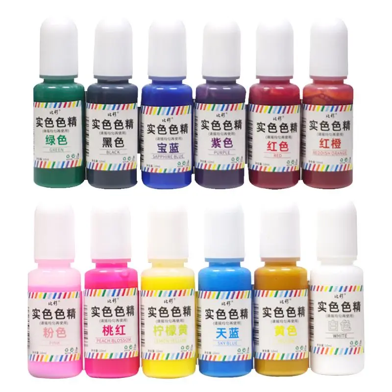

P15F 12 Pcs/set New Solid Color DIY Crystal AB Epoxy Dyeing Pigment Handmade Bracket Jewelry Making Mold Coloring Agent Colorant
