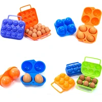 24612 grid egg storage box container portable plastic egg holder for outdoor camping picnic eggs box case kitchen organizer