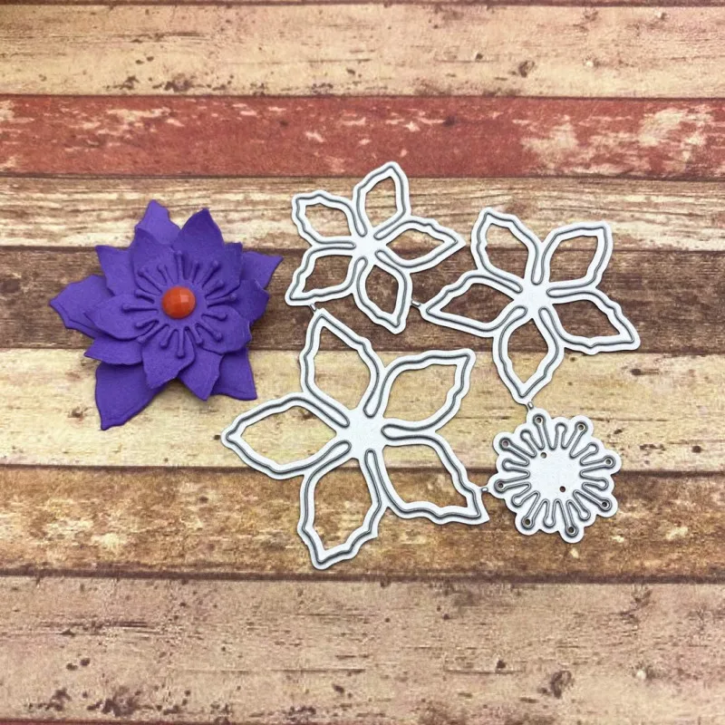 

4pcs Flowers Frame Metal Cutting Dies Scrapbooking Steel Craft Die Cuts Paper Emboss Card Making Stencil 70*77mm