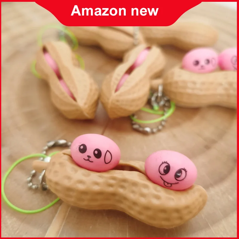 Llavero Infinite Peanut Edamame Toys, granos de guisante, juguetes para apretar, descompresi&oacute;n, antiestr&eacute;s, antiestr&eacute;s-0