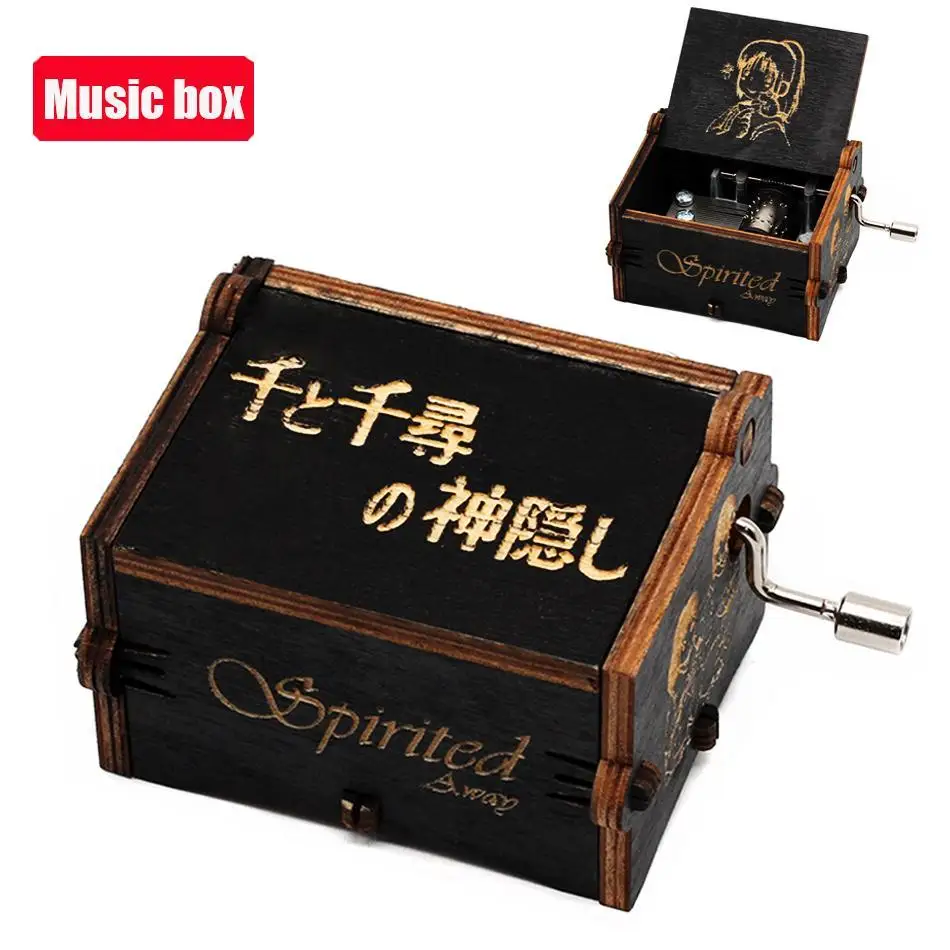 

Dropshipping Halloween Wooden Hand Crank Music Box You Are My Sunshine Theme Christmas Birthday New Year's Special Gift