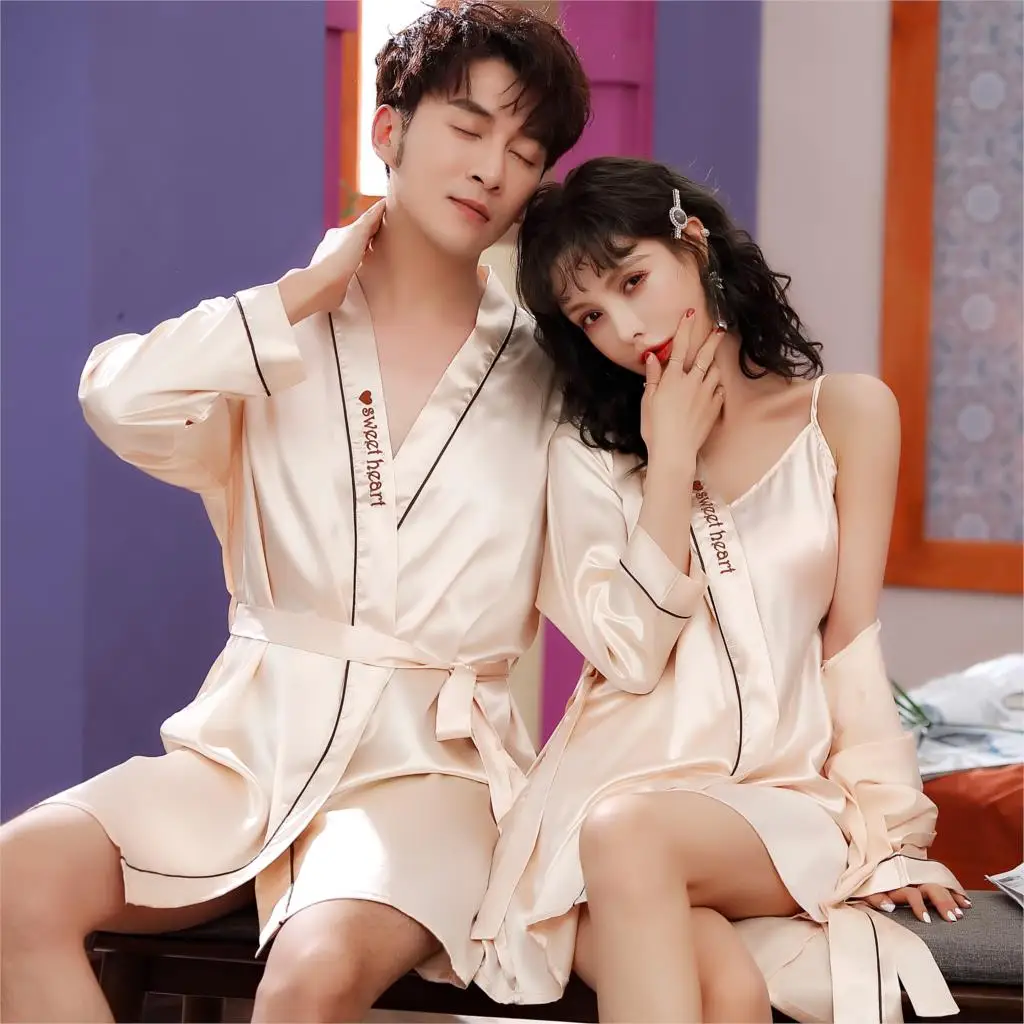 Халат-кимоно мужской Шелковый цвета шампанского | Мужская одежда