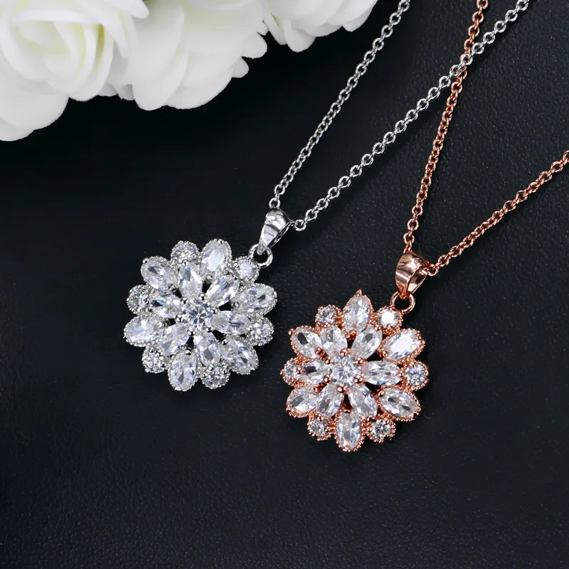 Классическое Модное Элегантное ожерелье со снежинкой ювелирные изделия для