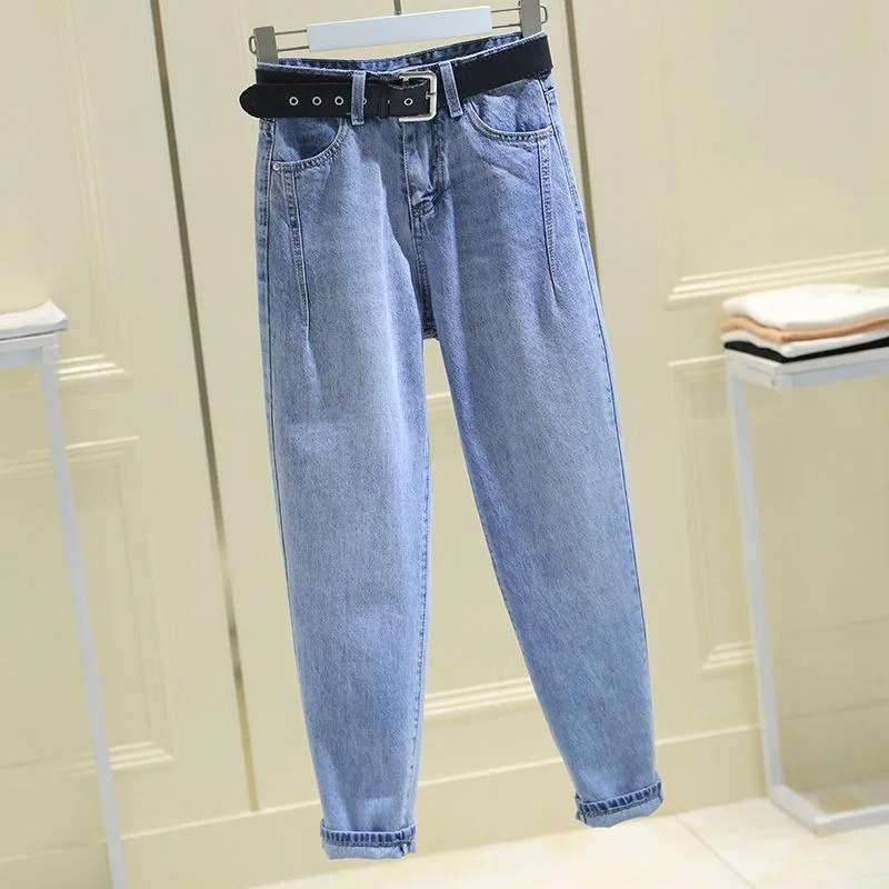 

2020 spring and winter new loose high waist jeans for women