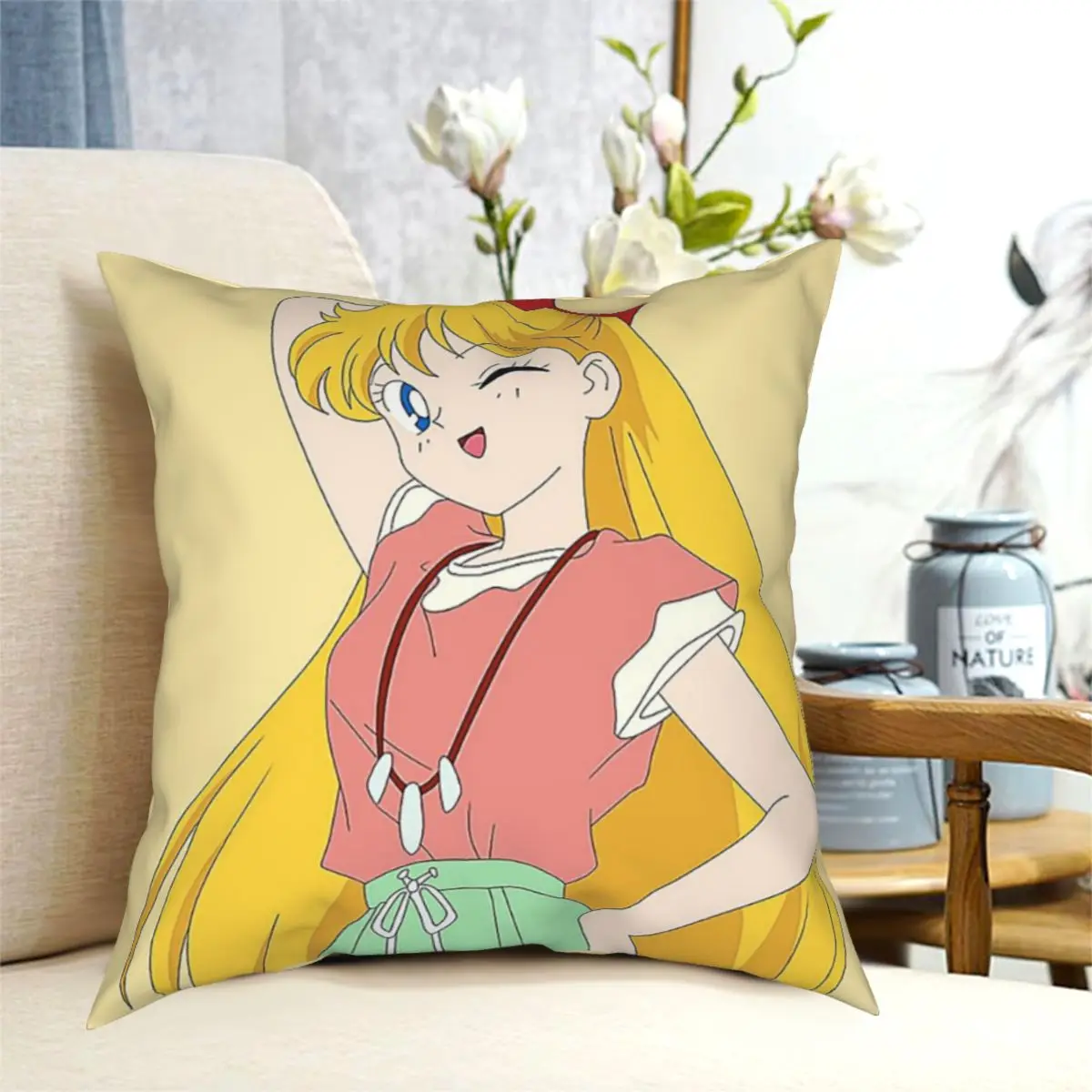 

Sailor Moon Crime Throw Pillow Cushion Cover Decorative Pillowcases Case Home Sofa Cushions 40x40,45x45cm(Double Sides)