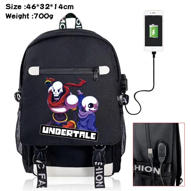 Рюкзак с usb-портом Undertale San Skull дорожный рюкзак для ноутбука школьный на плечо
