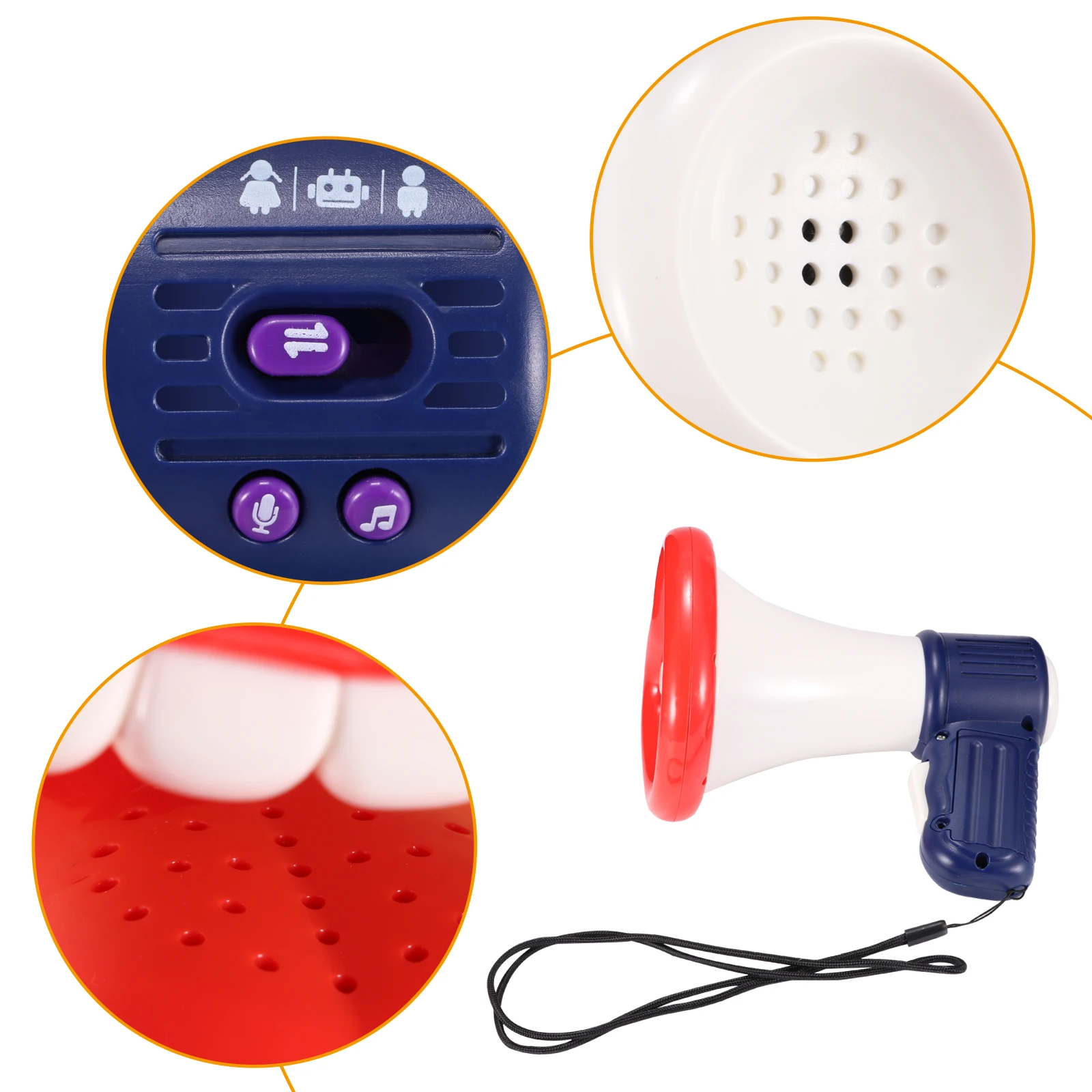 

New Arrival Funny Voice Changer Handle Horn Toy Megaphone Recording Kids Handheld Mini Vocal Toys Plastic Party Loudspeaker Gift