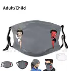 Маска для девочек Boop-Good, с принтом, моющаяся, с фильтром, забавная, с большими волосами