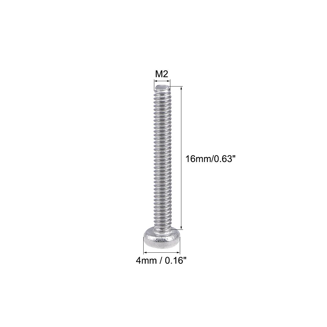 

Uxcell Machine Screws Pan Phillips Cross Head Screw 304 Stainless Steel Bolts M2x16mm 100Pcs