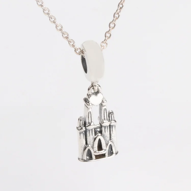 

Hot S925 sterling silver vintage castle pendant wild bracelet charm pendant Fit Original Charms Necklace