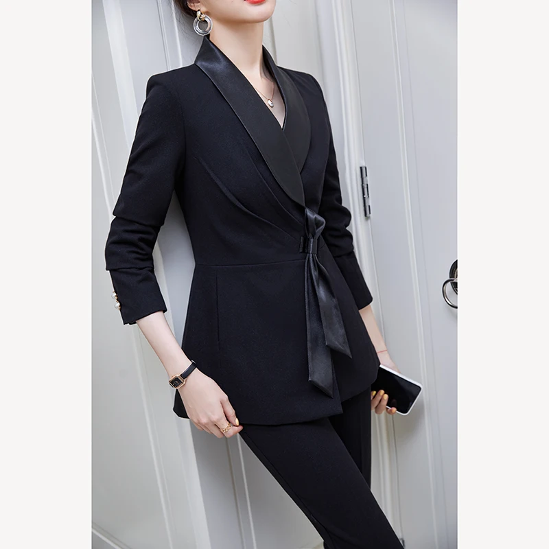 Женский модный Атласный блейзер с v образным вырезом черный белый темно синий