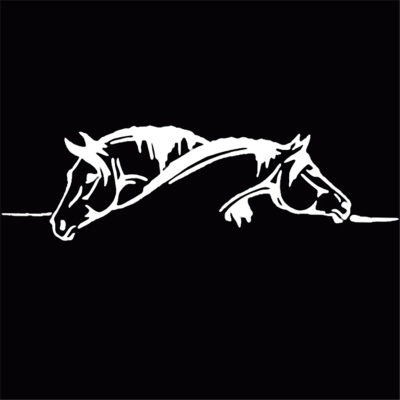 

15cmx4cm Two horses Car-Sticker Automobiles Motorcycles Window Bumper Laptop Vinyl Decal PVC Decorative Goods