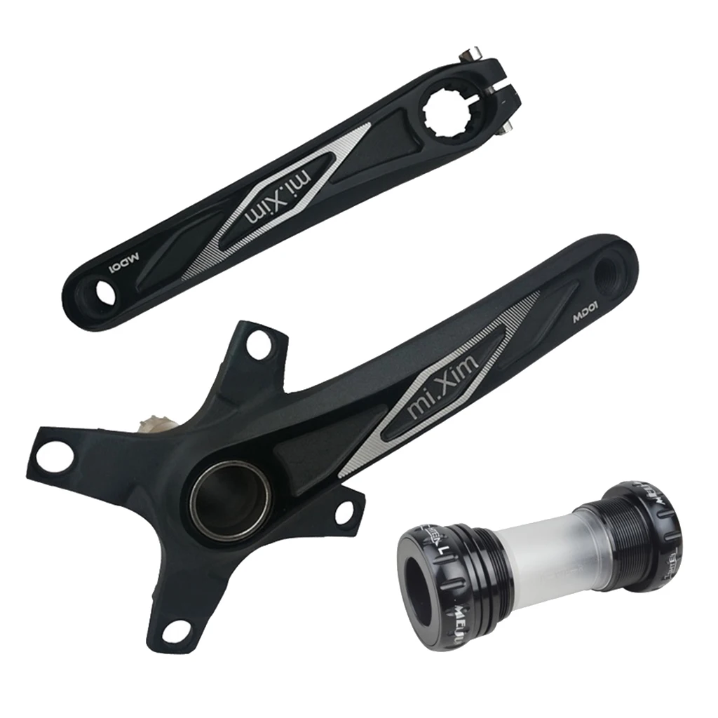 

Aluminum Alloy Bike Crank Arm Set Mountain Bike Crankset 170mm 104 BCD with Bottom Bracket for BMX Road Bicycle Folding Bikes