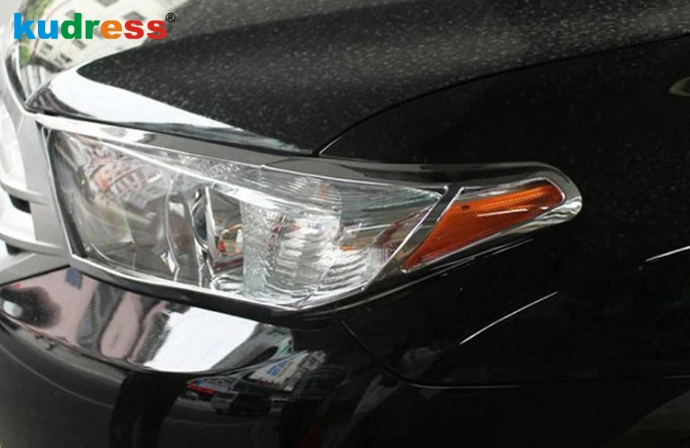 Для Toyota Highlander 2011 2012 2013 5dr хэтчбек хром спереди головной светильник накладка лампы