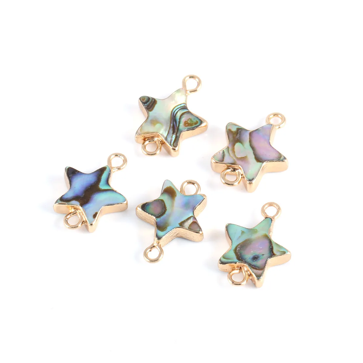 Подвески из ракушек латунь с ракушкой и Абалон Платиновый цвет натуральные