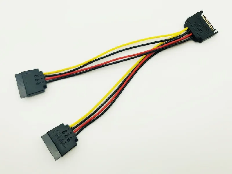 ПК компьютер силовой кабель 15Pin SATA Male to 2 Female Serial ATA power HDD Splitter соединительные