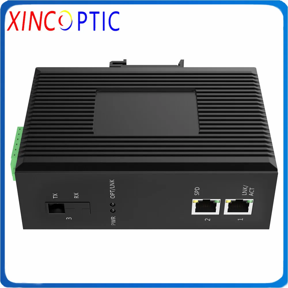 Промышленный медиа-конвертер 1000 м 1 волокно и 2RJ45 -40 ~ 85 ℃ * 1000Base-X 2*10/100/1000Base-T с