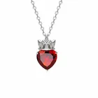 Megin D романтические изысканные простые красные циркониевые короны медные ожерелья для мужчин и женщин парные друзья модный дизайн подарок ювелирные изделия