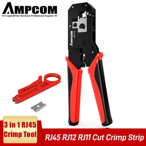 Обжимной инструмент AMPCOM для кабеля Ethernet, 8P, RJ45, 6P, RJ12, RJ11