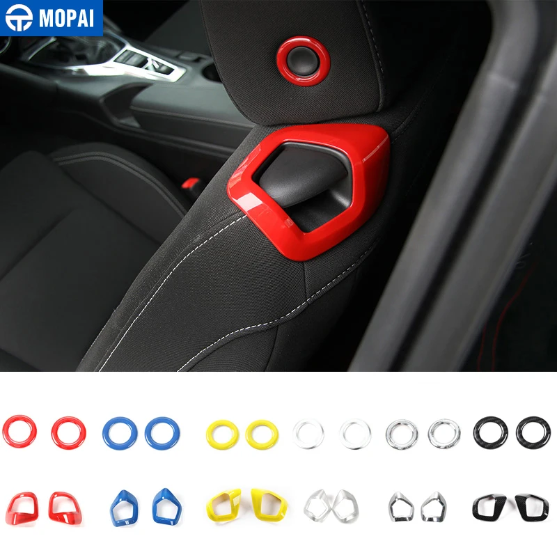 

MOPAI ABS Car Interior Seat Backrest Headrest Adjust Switch Decoration Ring Stickers for Chevrolet Camaro 2017 Up Car Styling
