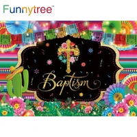 funnytree mexican baptism backdrop god cross bless bautismo first holy communion banner decor newborn background supplies