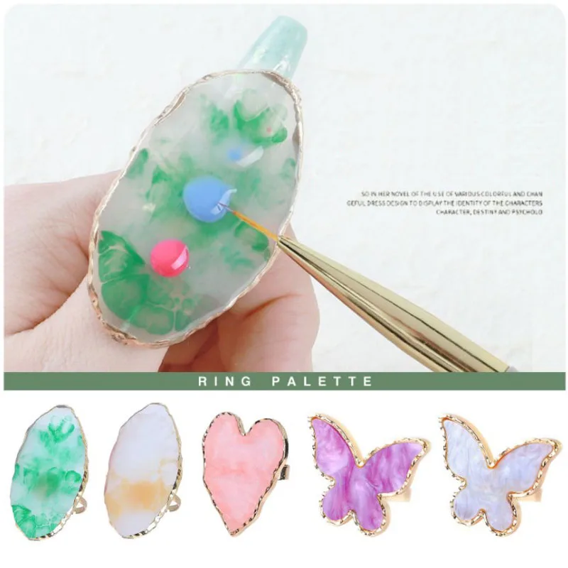 Новинка полимерная каменная Палитра для дизайна ногтей кольцо на палец