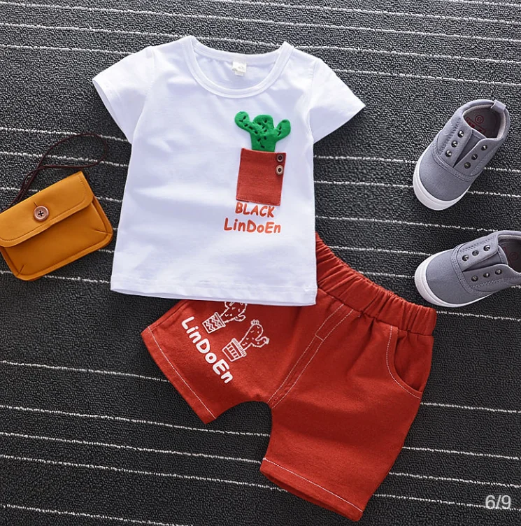 BibiCola, летние комплекты одежды для маленьких мальчиков, Bebe, комплект из футболки и однотонных штанов, детская одежда хлопковый спортивный костюм для малышей, комплект для новорожденных