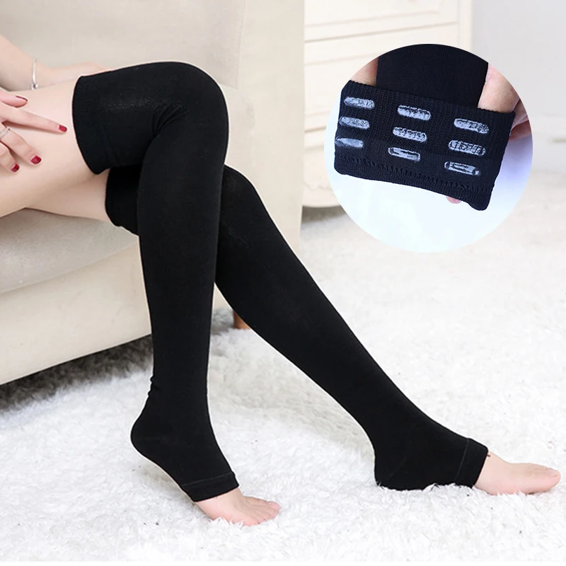 

Black Grey Cotton Stockings Young female Harajuku Long Socks Open Toe Women Autumn Outdoor Workout Active wear Thigh Stocking