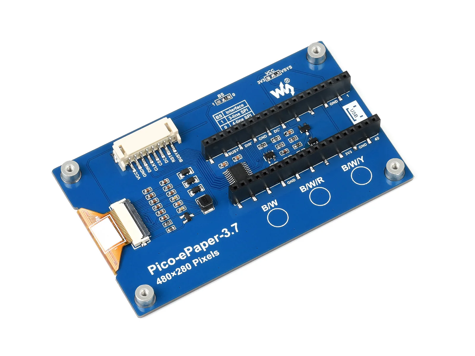 Pico-e Paper-3 7 3 дюймовый E-Paper E-Ink модуль дисплея для Raspberry Pi Pico 480 × 280 пикселей