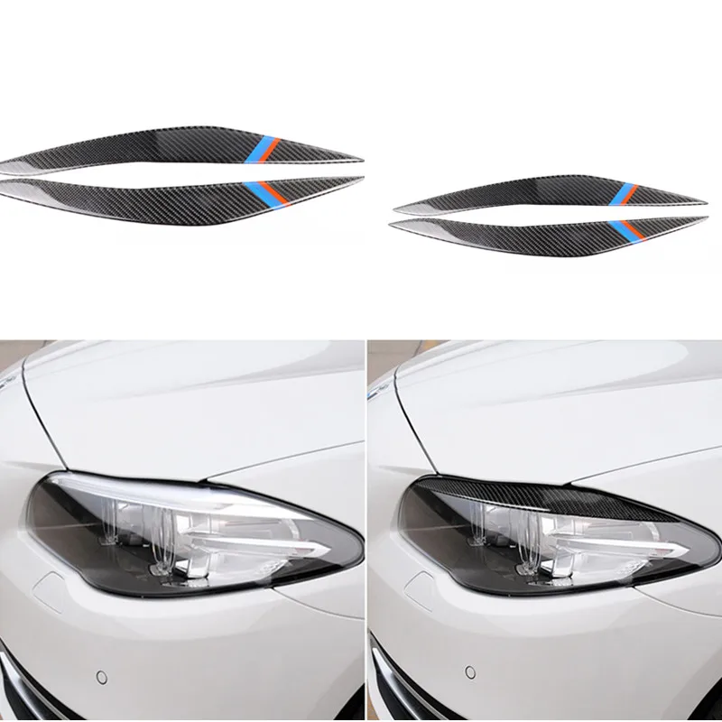 

Carbon Fiber Headlights Protection Car Light Eyebrow Trim Sticker for BMW F10 5 Series 2010-2016 Car Front Headlamp Accessories