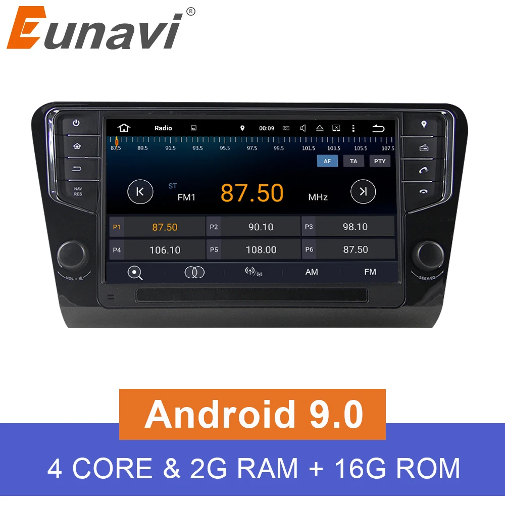 Автомобильный радиоприемник Eunavi 9 дюймов HD мультимедиа 2 din Android 0 GPS 2G RAM для Volkswagen