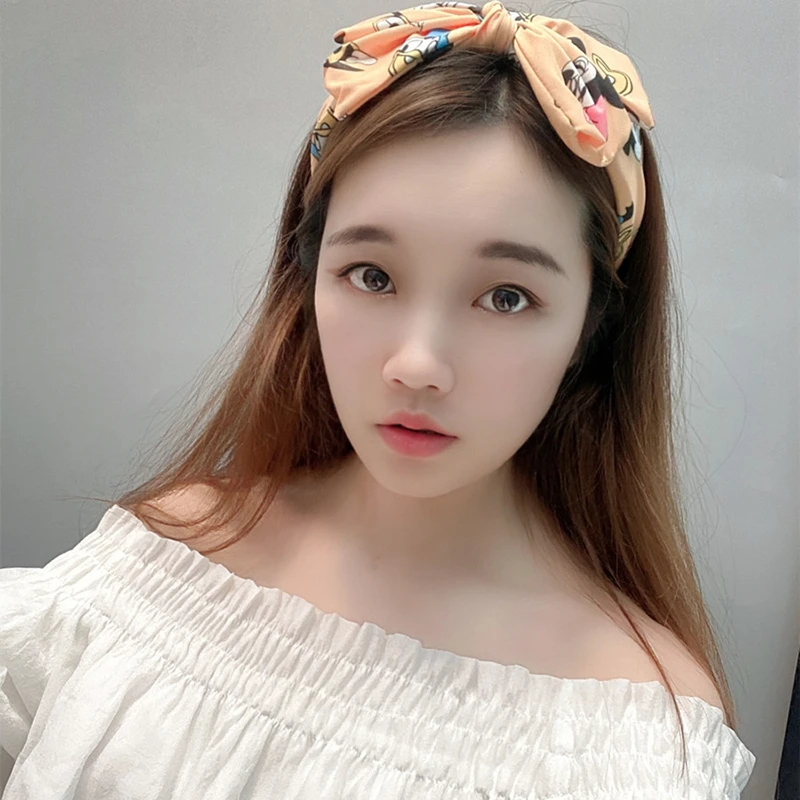 Повязка на голову с Микки и Минни Маус из мультфильма милая повязка бантом для