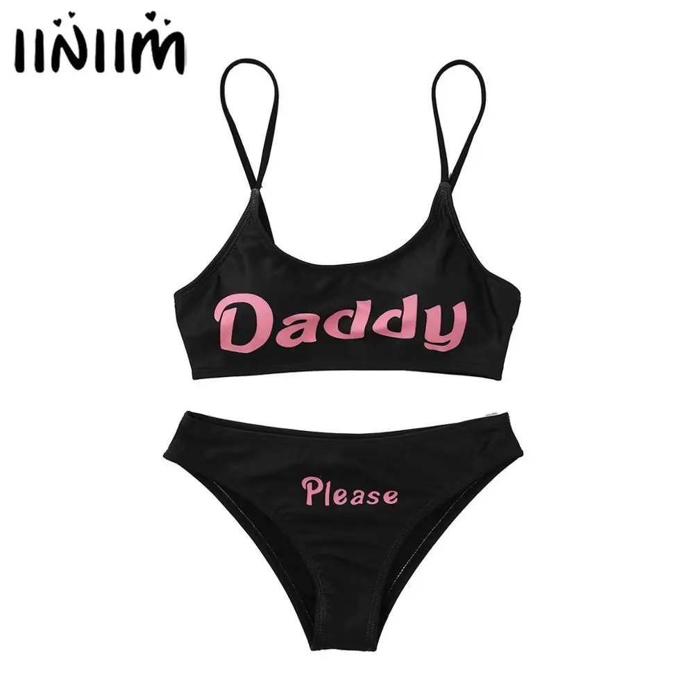 Женский мини Бюстгальтер Yes Daddy укороченный топ с трусиками нижнее белье