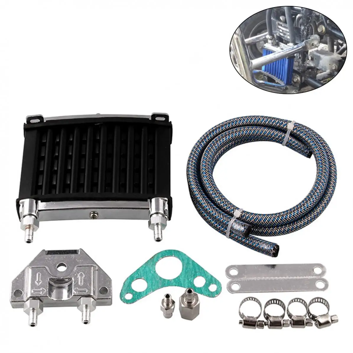 Универсальный алюминиевый масляный радиатор двигателя мотоцикла с ЧПУ комплект