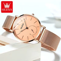 olevs quartz ultrathin clock dial waterproof luminous function female watch 5190