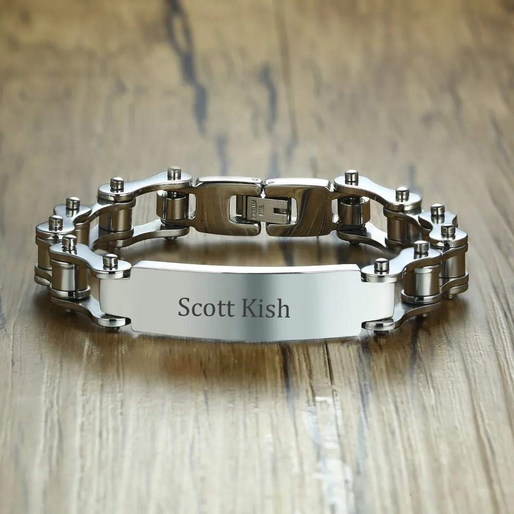 Персонализированные велосипедные браслеты для мужчин ювелирные изделия из