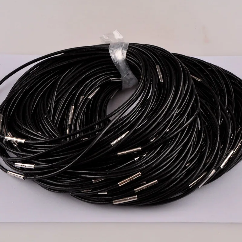 Круглый шнур из натуральной кожи для ожерелья вращающаяся магнитная пряжка