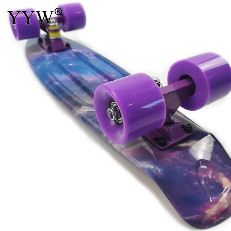 Новинка 2021 скейтборд 22 дюйма мини круизер с принтом Галактики Лонгборд