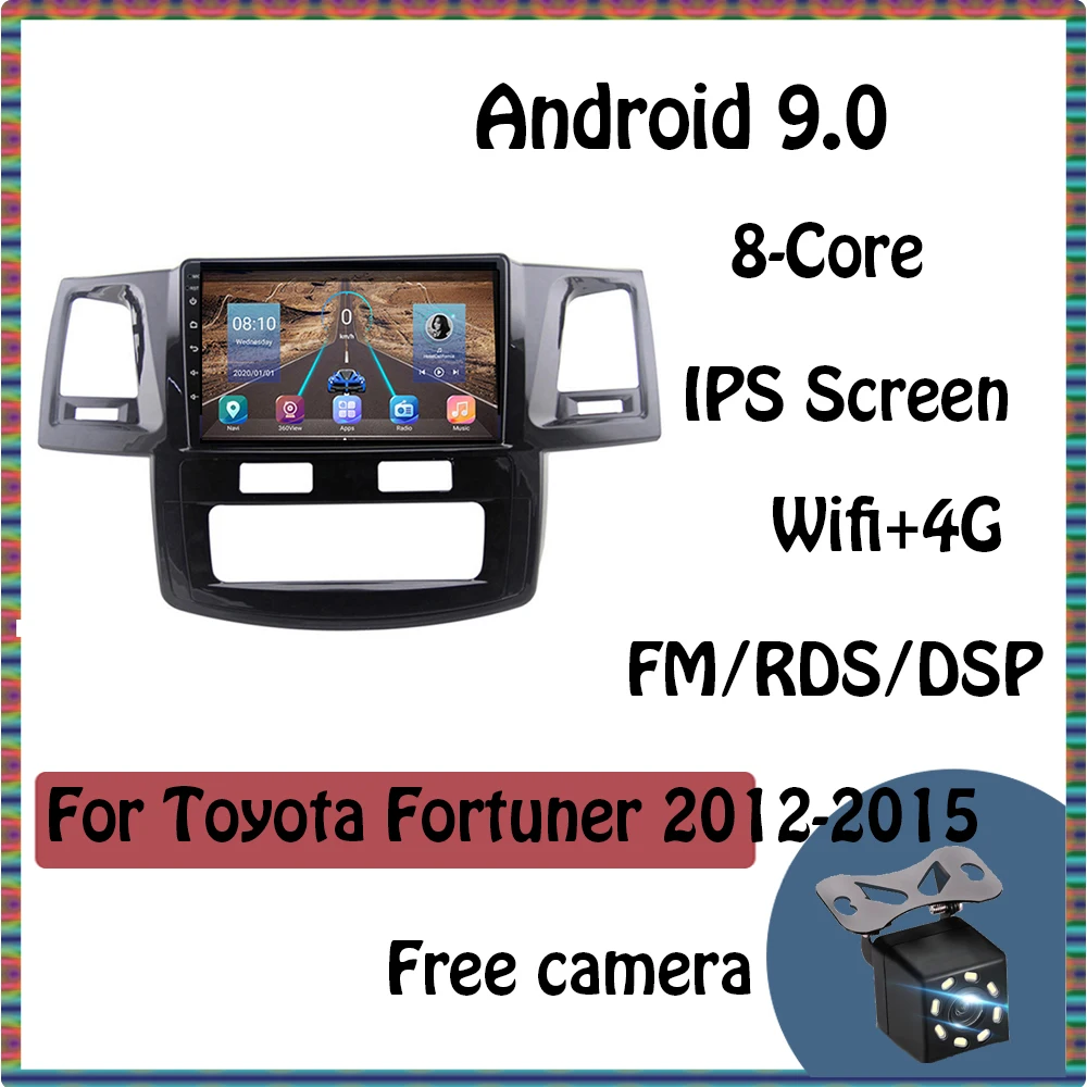 

360 ° панорамная камера Автомобильный мультимедийный плеер для Toyota Fortuner AN50 AN60 Hilux Revo Vigo 2008-2014 WIFI 4G Android 9,0 Carplay