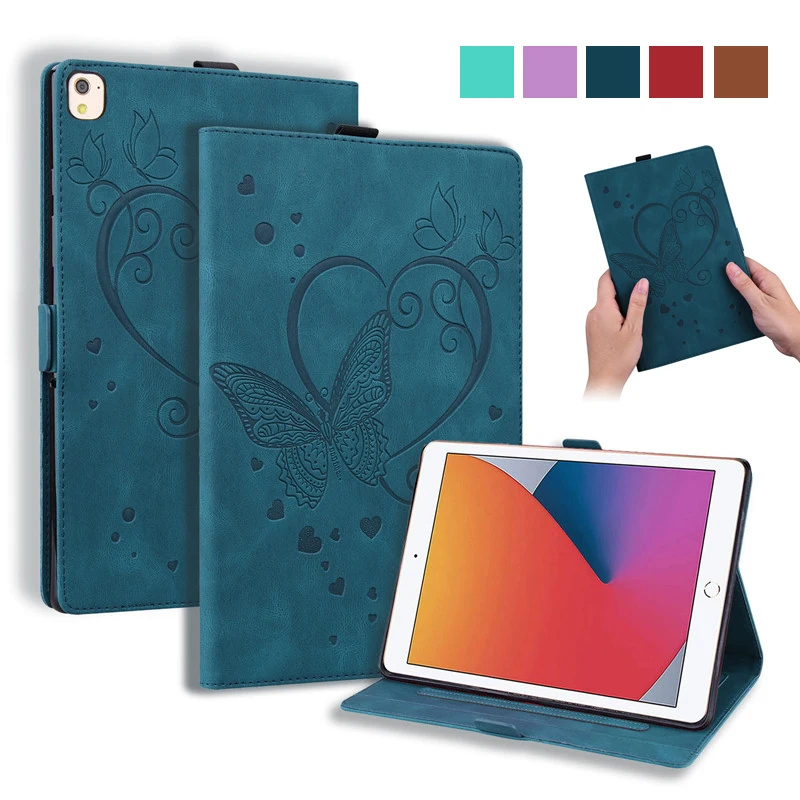 

Emboss Butterfly Leather Cover for iPad 10.2 2020 2021 Case Wallet Tablet Funda for iPad 9th 8th 7th Generation iPad 7 8 9 Case