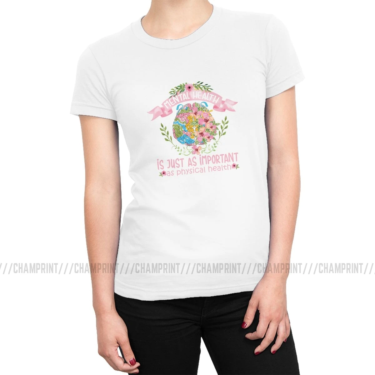 

Женская футболка с изображением психического здоровья важна для физического здоровья, забавная женская футболка с изображением мозга, шик...