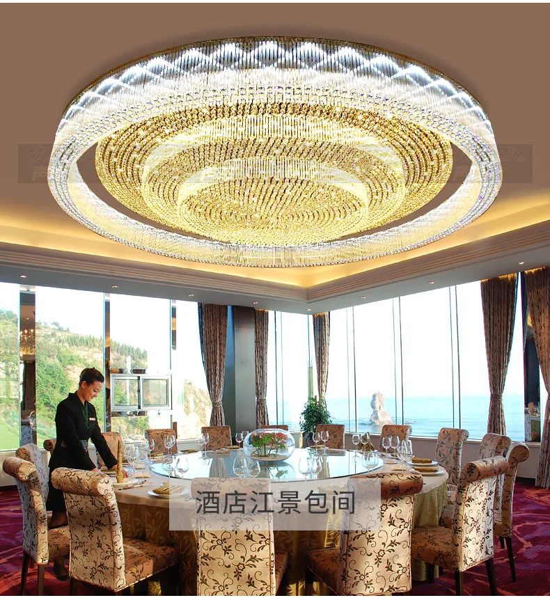 

Роскошная вилла отель проект хрустальная лампа круговая атмосфера клуб продаж отдел лобби светодиодный потолочный светильник на заказ