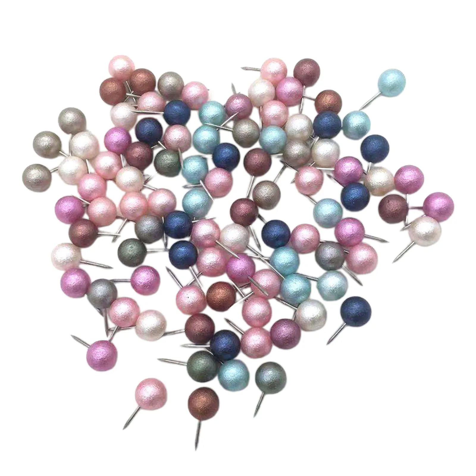 

100x Colorful Map Push Pin Travel Foam Board Thumbtack Pushpin Plastic Round Head School Decorative Pushpins